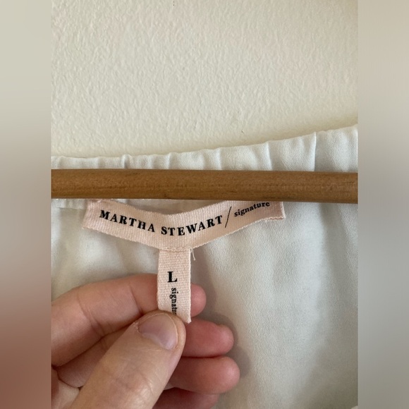 Martha Stewart Collection White Crochet Knit Top Large Cottagecore - Picture 5 of 11